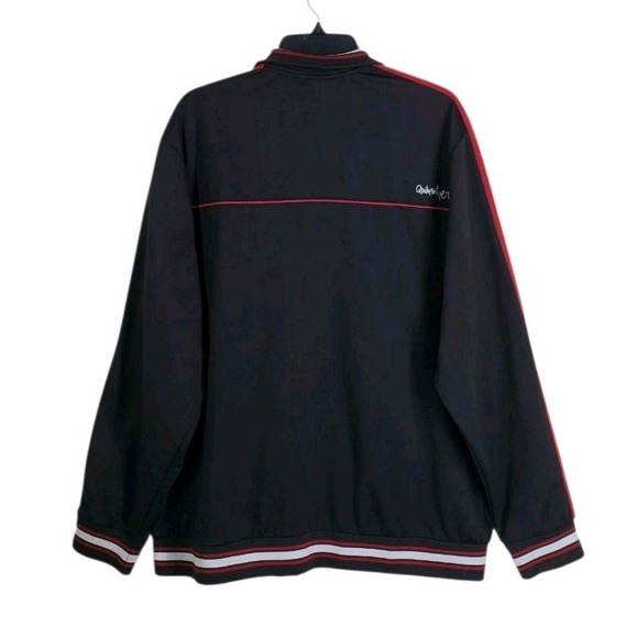 Vtg Quiksilver Track Jacket Men XL Black Red Colorblock Embroidered Logo Varsity - Picture 11 of 12